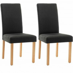 Dining Chair Elyna Wood Polyester Rubber wood Polyurethane Dark grey (47 x 60 x 100 cm) (2 Units)