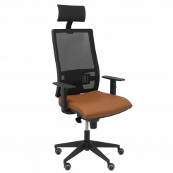 Office Chair with Headrest Horna P&C 10SP363 Brown