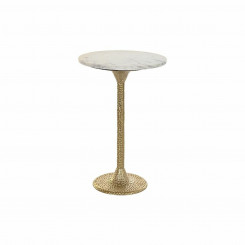 Приставной столик DKD Home Decor Золотой Алюминий Белый Мрамор (40 x 40 x 61 см)