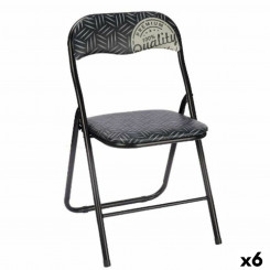 Складной стул Качественный Черный Серый ПВХ Металл 43 x 46 x 78 см (6 шт.)
