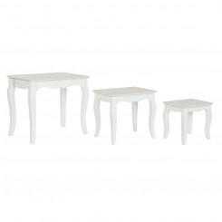 Набор из 3-х столов DKD Home Decor Белый Светло-коричневый МДФ Дерево 53 x 35 x 47 см
