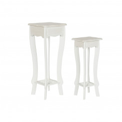 Набор из 2 столов DKD Home Decor Белый Светло-коричневый МДФ Дерево 30 x 30 x 76,5 см