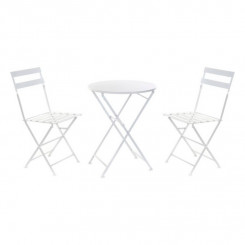 Table set with 2 chairs DKD Home Decor White Metal 80 cm 60 x 60 x 70 cm (3 pcs)