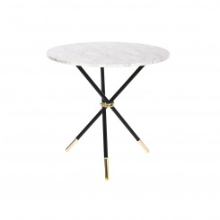 Приставной столик DKD Home Decor Белый Черный Золотой Металл МДФ Дерево 80 x 80 x 76 см