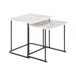Set of 2 tables DKD Home Decor White Black Metal MDF Wood 51 x 43 x 49 cm