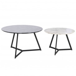 Set of 2 tables DKD Home Decor Black Metal MDF Wood 80 x 80 x 47,5 cm