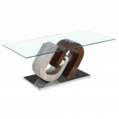 Table DKD Home Decor Crystal Natural Silver Wood Brown Transparent 120 x 60 x 45 cm MDF Wood