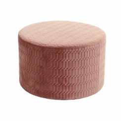 Footrest DKD Home Decor Pink Polyester Sponge MDF Wood (55 x 55 x 35 cm)