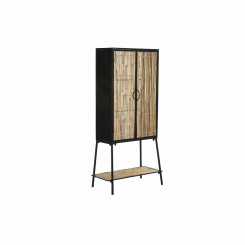 Sideboard DKD Home Decor Black Natural Metal Rattan (65 x 35 x 130,5 cm)