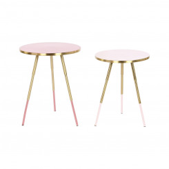 Набор из 2 столов Home ESPRIT Pink Golden 41 x 41 x 51 см