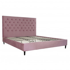 Bed DKD Home Decor Pink Metal Wood Polyester Aluminium (187 x 210 x 137 cm)