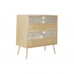 Chest of drawers DKD Home Decor Fir Natural Golden Metal Modern (80 x 40 x 87,5 cm)