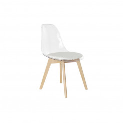 Обеденный стул DKD Home Decor Натуральное дерево Прозрачный белый поликарбонат (54 x 47 x 81 см)