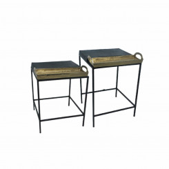 Side table DKD Home Decor Black Golden Steel Aluminium (43 x 42 x 58.5 cm)