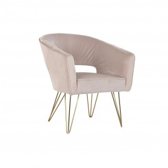 Кресло DKD Home Decor 70 x 65 x 74 см Золотой Металл Пластик Светло-Розовый