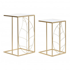 Набор из 2 столиков DKD Home Decor Золотое металлическое зеркало 37 x 37 x 65 см