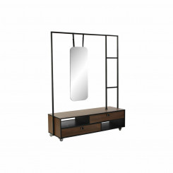 Hall Table with 2 Drawers DKD Home Decor 8424001807437 135 x 47 x 175 cm Mirror Black Metal Brown Mango wood