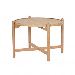 Side table DKD Home Decor Rattan Paolownia wood (66 x 66 x 45 cm)