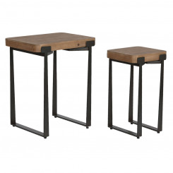 Набор из 2 столов Home ESPRIT Brown Black Iron Fir 50 x 38 x 62 см