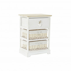 Chest of drawers DKD Home Decor Natural White wicker Paolownia wood (40 x 29 x 58,5 cm)