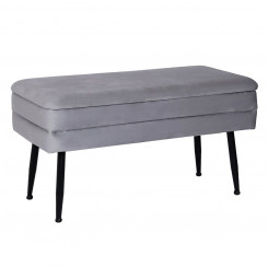 Foot of the bed Versa Light grey Metal Polyester Pinewood MDF Wood (42 x 37,5 x 79,5 cm)
