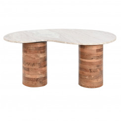 Side table Home ESPRIT White Brown Grey Marble Mango wood 86 x 48 x 39 cm