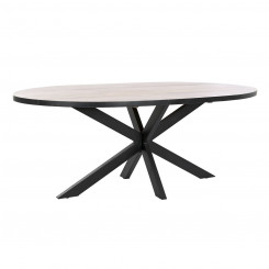 Обеденный стол DKD Home Decor Чёрный Натуральный Металл Древесина манго 200 x 100 x 76 cm