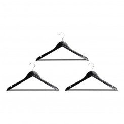Set of hangers DKD Home Decor Black Wood Metal Plastic 3 Pieces, parts 45 x 1.3 x 22 cm (3 pcs)