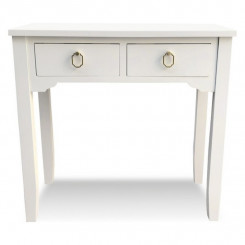 Front table with 2 drawers Versa Kanna White Wood 25 x 78 x 78 cm