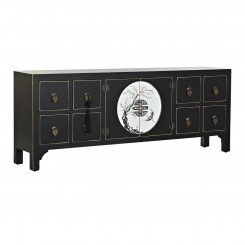 TV furniture DKD Home Decor Black Oriental White Golden White/Black Metal Spruce Wood MDF 130 x 26 x 51 cm