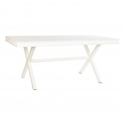 Dining table DKD Home Decor White Metal Mango wood 180 x 90 x 76 cm