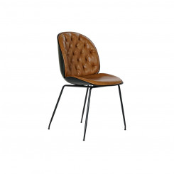 Dining chair DKD Home Decor 54.5 x 53 x 86 cm Black Camel brown