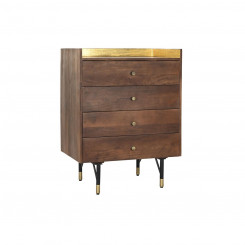 Dresser DKD Home Decor Black Gold Metal Dark Brown Mango Wood Modern (70 x 45 x 92 cm)
