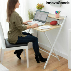 Folding desk with shelf InnovaGoods Tablezy Wood (Renovated B)