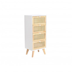 Chest of drawers DKD Home Decor White Rattan Paulownia wood 40 x 30 x 90 cm