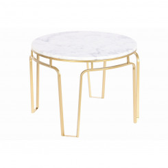 Приставной столик DKD Home Decor 60 x 60 x 44,5 см Золотой Металл Белый Мрамор