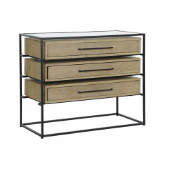 Chest of drawers DKD Home Decor Black Natural Metal Wood MDF Modern 100 x 45 x 82 cm
