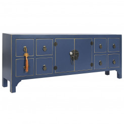 TV furniture DKD Home Decor Blue Golden Spruce Wood MDF 130 x 24 x 51 cm