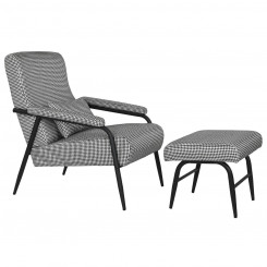 Кресло Home ESPRIT Белый Черный Металл 72 x 91,5 x 91,5 см