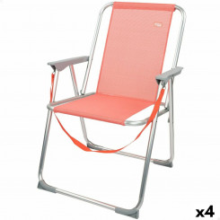Folding Chair Active Flamingo Coral Red 44 x 76 x 45 cm (4 Units)