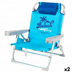 Складной пляжный стул Active, синий, 53 x 80 x 58 см (2 шт.)