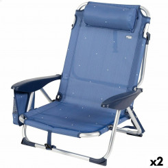 Beach chair Active Folding Sea blue 51 x 76 x 45 cm (2 Units)