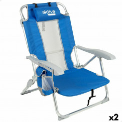 Active Beach Chair Blue White 49 x 78 x 56 cm (2 Units)