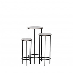 Set of 3 tables Black Gray Iron 30 x 30 x 71 cm (3 Units)