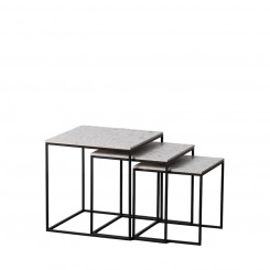 Set of 3 tables Black Gray Iron 45 x 45 x 46 cm (3 Units)