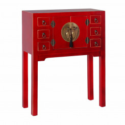 Wall table ORIENTE Iron Wood MDF Red Golden 63 x 26 x 80 cm