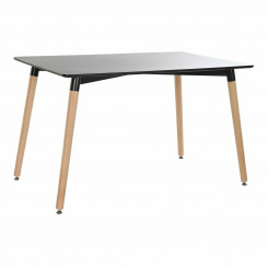 Dining table DKD Home Decor Black Natural Wood Birch Wood MDF 120 x 80 x 74 cm