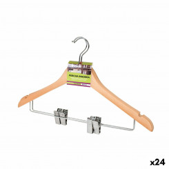 Set of hangers Confortime Brown Clips Wood 2 Pieces, parts (24 Units)