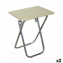 Folding Side Table Confortime Wood 66 x 38 x 48 cm (2 Units)