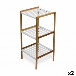 Shelves Confortime White Bamboo 35 x 35 x 76.2 cm (2 Units)